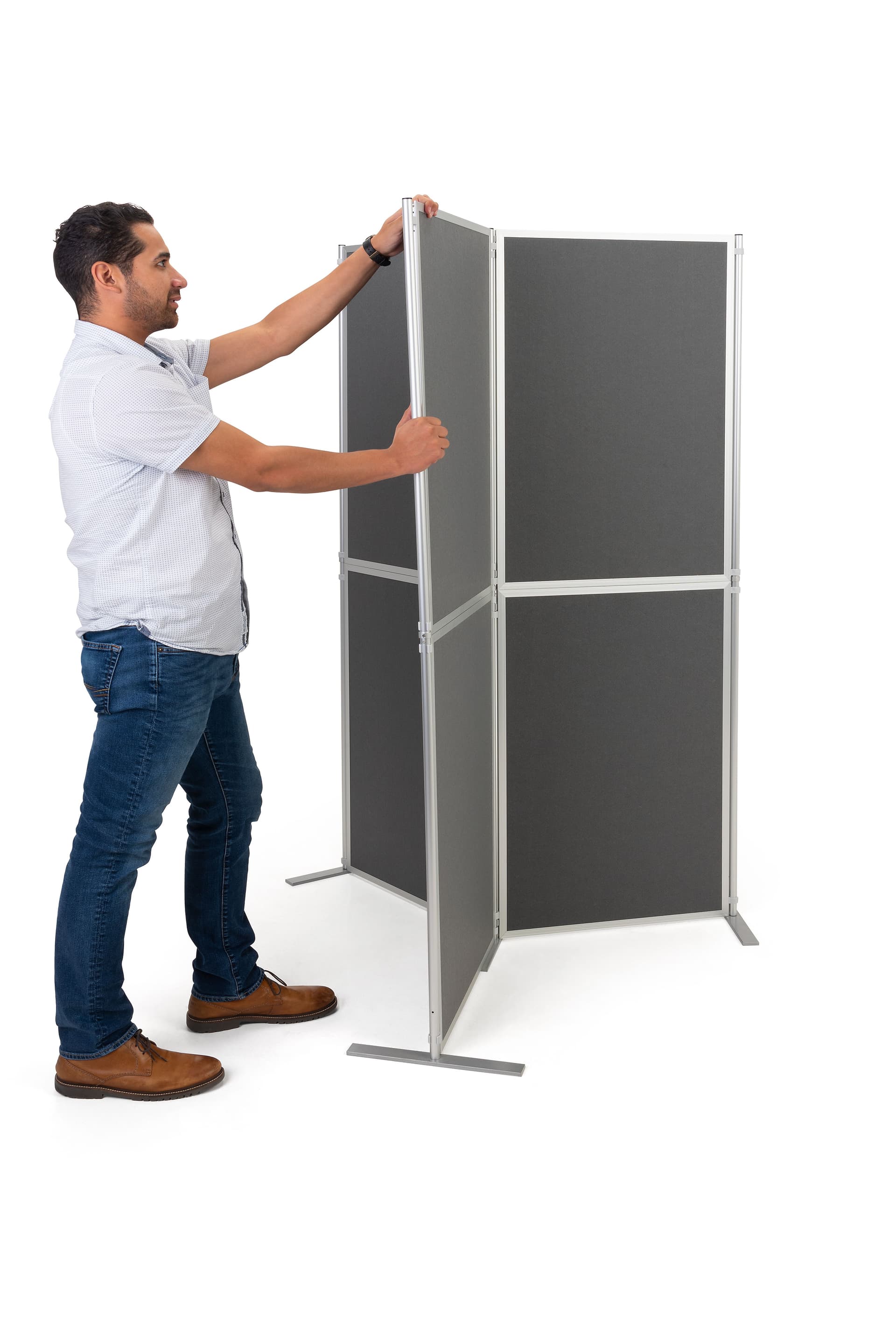 Easy to assemble folding portable backdrop panels