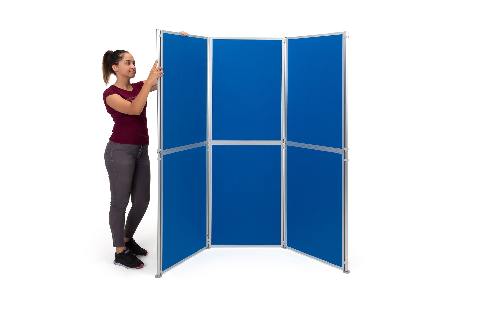 Easy-to-assemble freestanding modular display boards