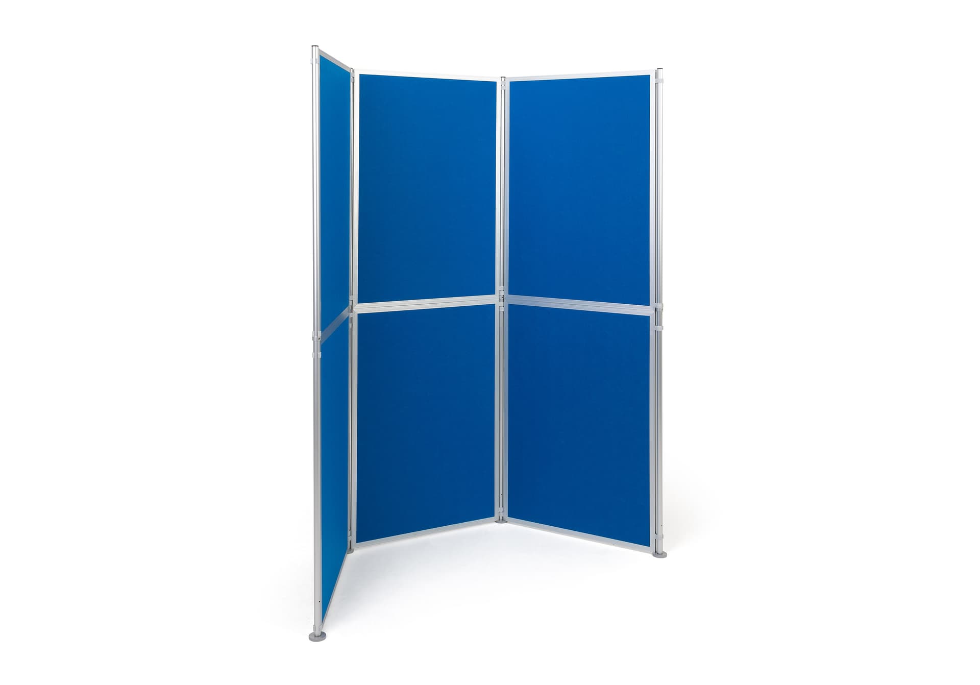 Freestanding modular display boards with six individual display panels 