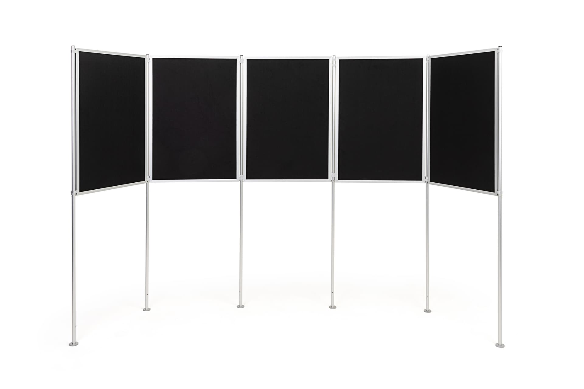 Clip and pole folding display system with top display panels 