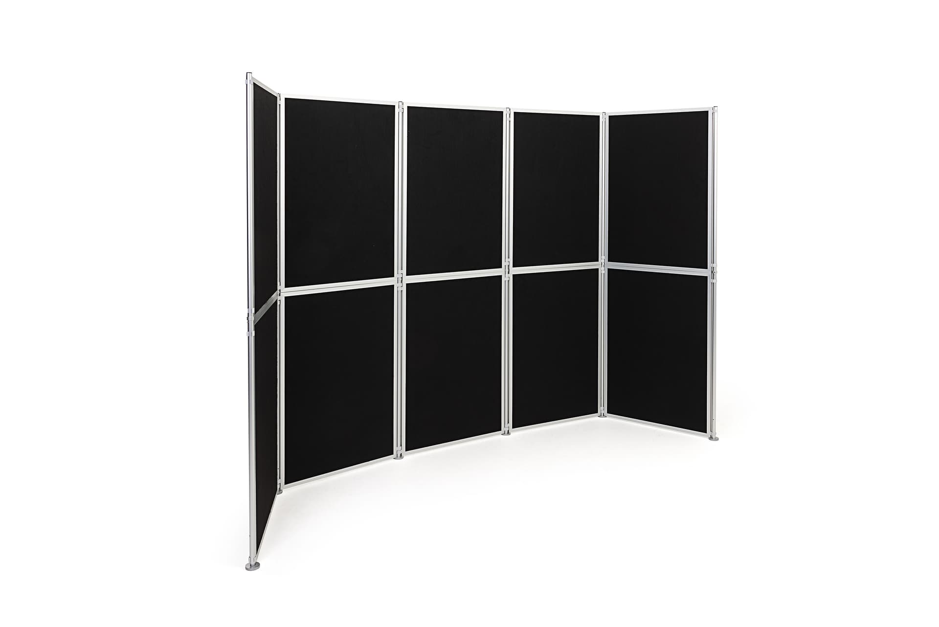 Black panel clip and pole folding display system