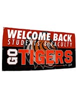 Outdoor Banner Hanging Stand w/ Ground Spikes for 78" to 120" Wide Banners - Silver