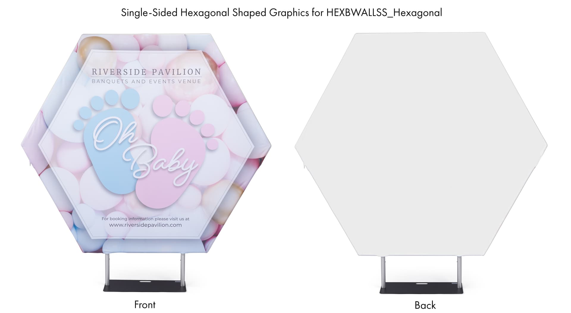 Hexagonal fabric pop up display can be printed on one side 