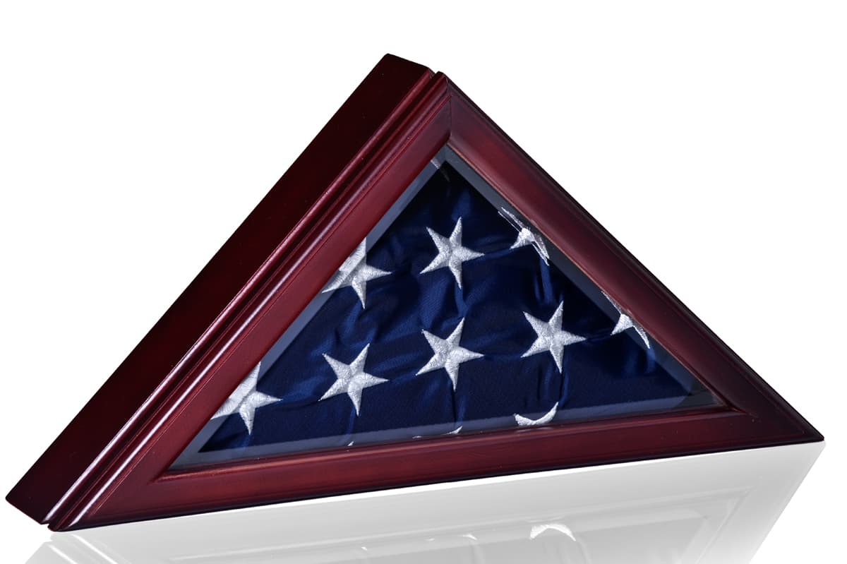 American Flag Frame | Magnetic Closure & Mahogany Finish | Displays2Go