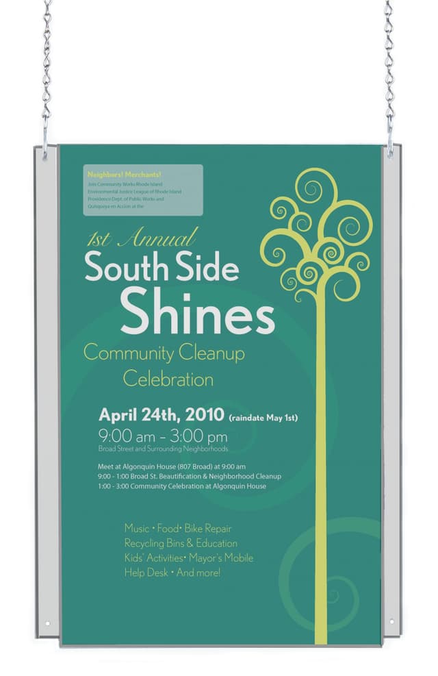 Suspended Sign | 11 x 17 Window Hanging Display Kit | Displays2Go