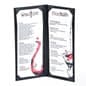 Menu Cover for 4.25 x 11 Menus, Photo Album Corners, Double Panel - Black