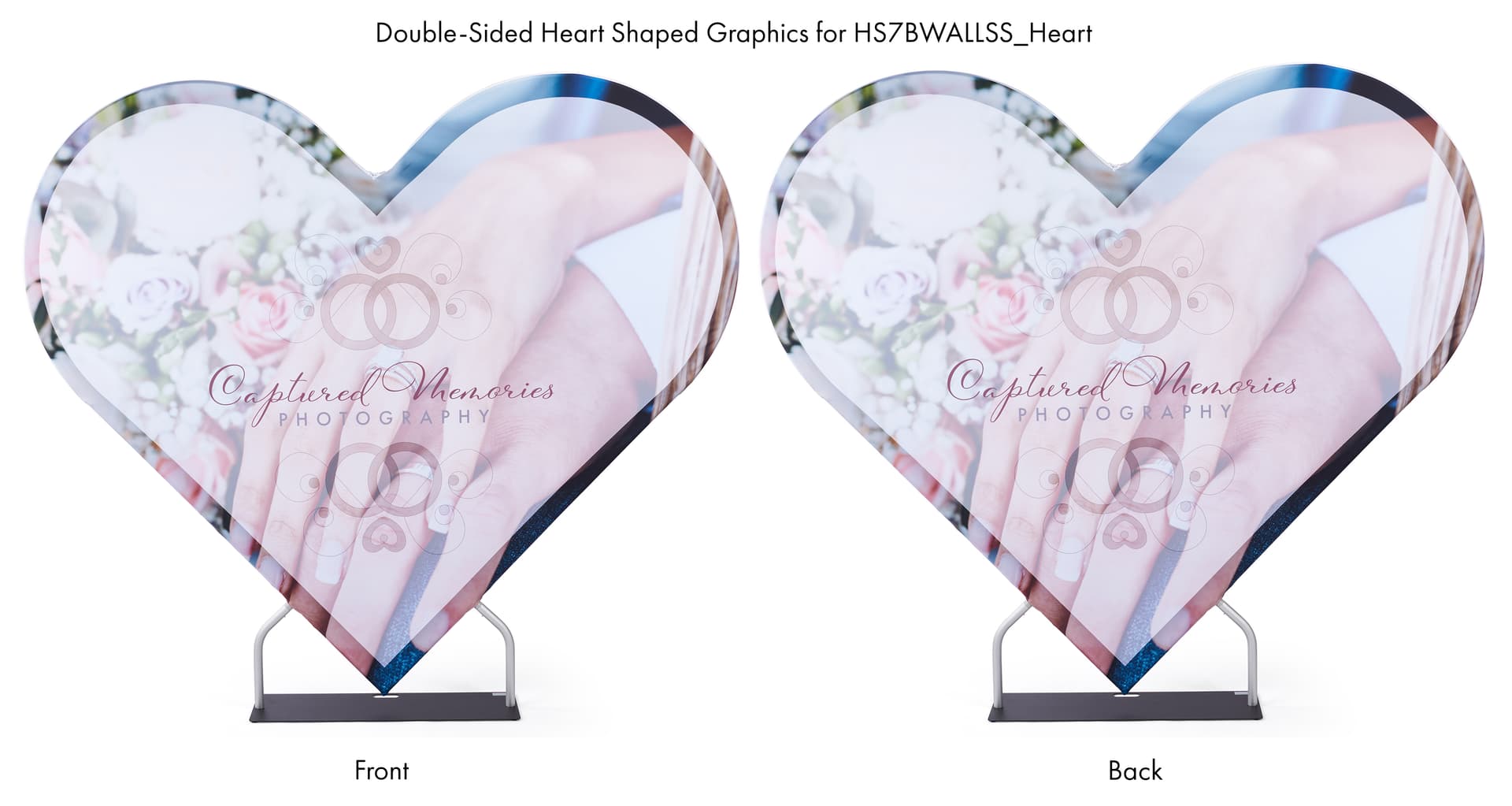 Double sided replacement graphic for HS7BWALLSS_Heart backdrop is long lasting 