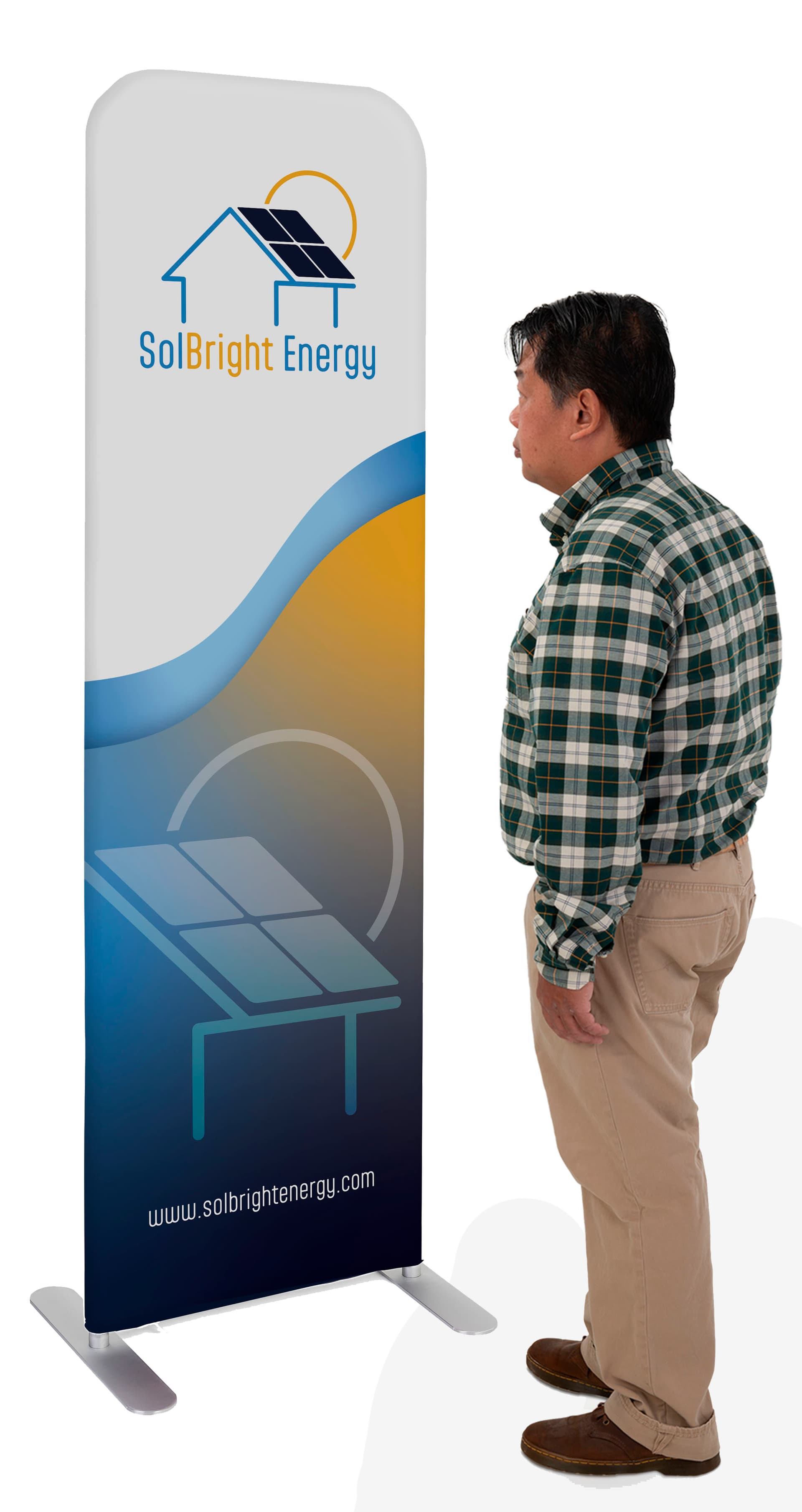 Personalized slip top banner stand with full color artwork 