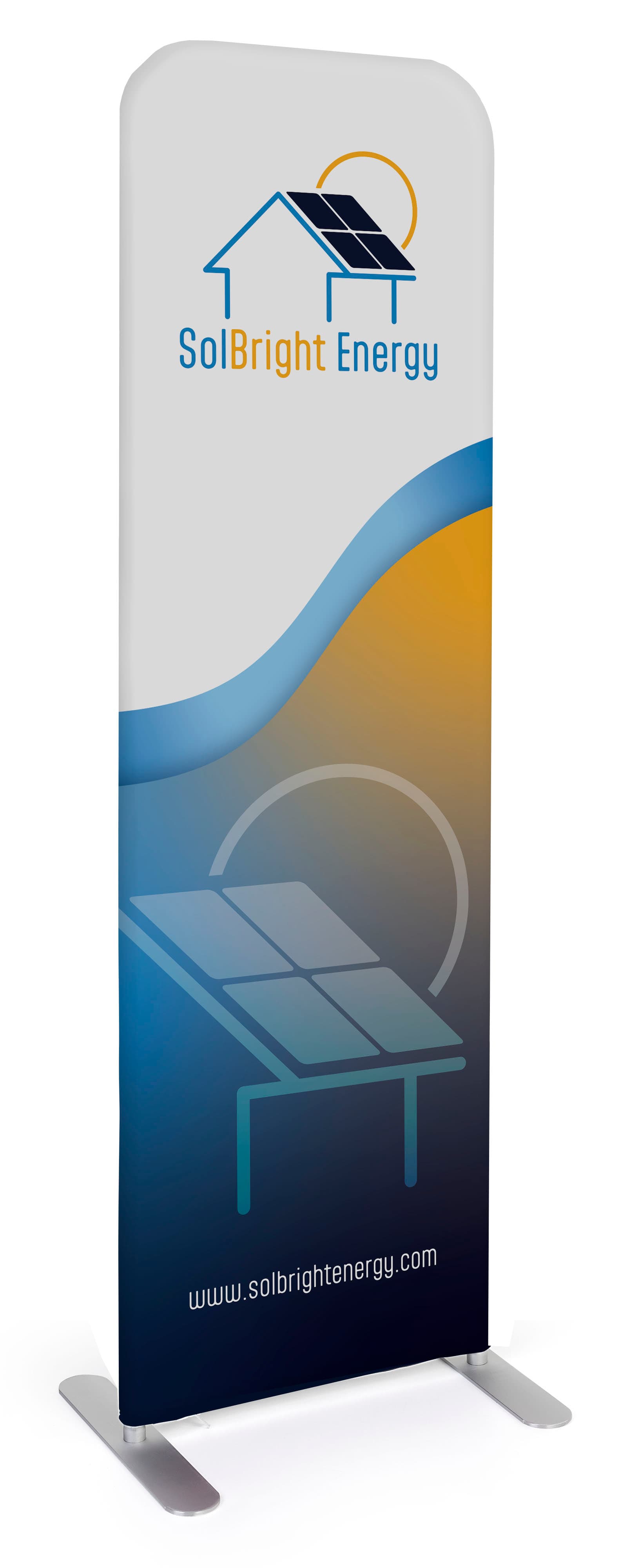 Personalized slip top banner stand with double sided graphics