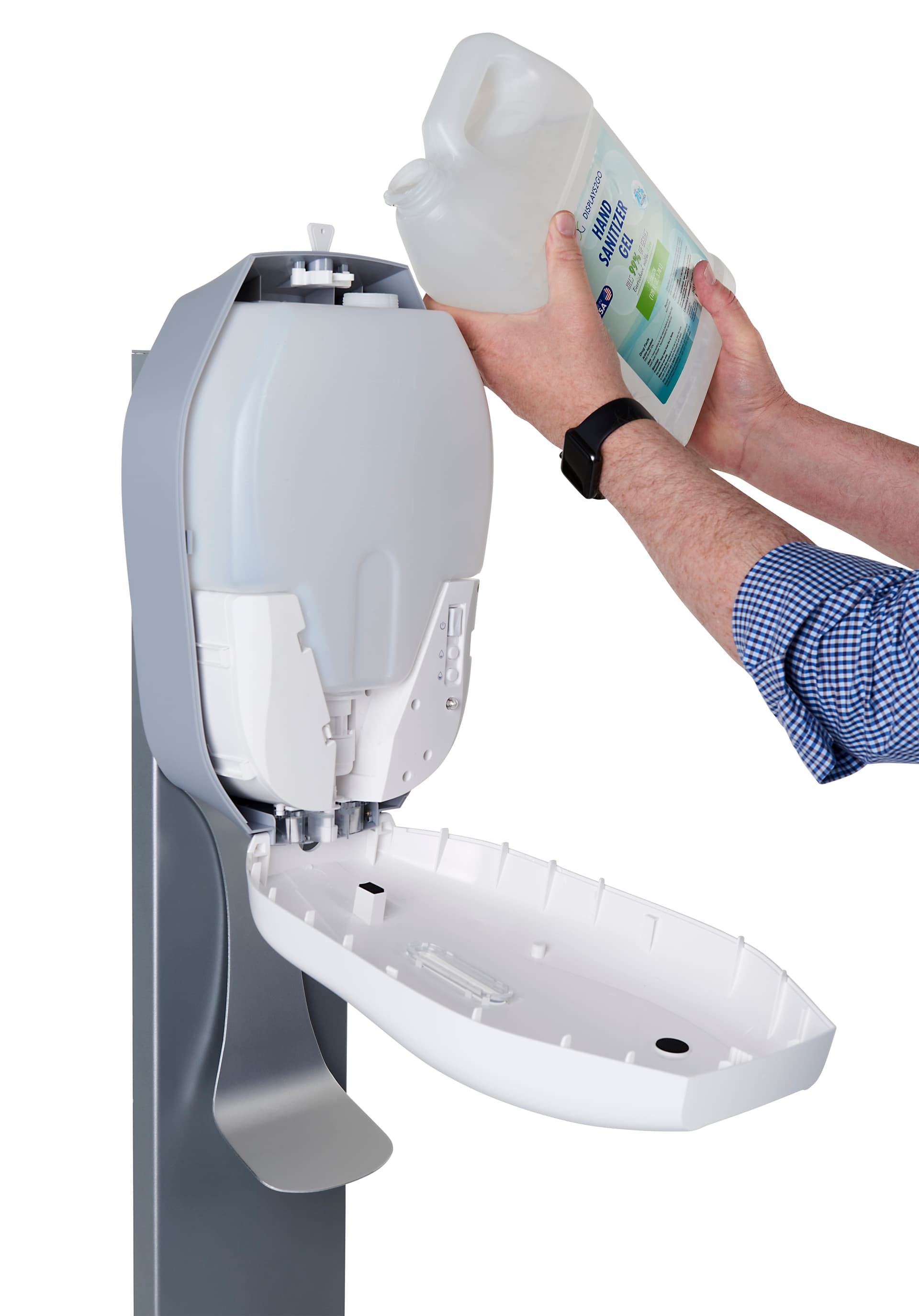 5L rolling sanitization station with refillable container 