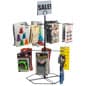 Counter Spinner Rack w/ Sign Holder, 2 Tiers, (12) 4.625" Hooks - Black