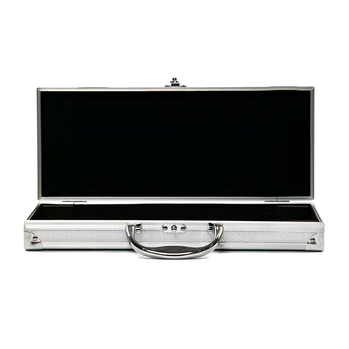 Aluminum case for tabletop display with hook hasp lock