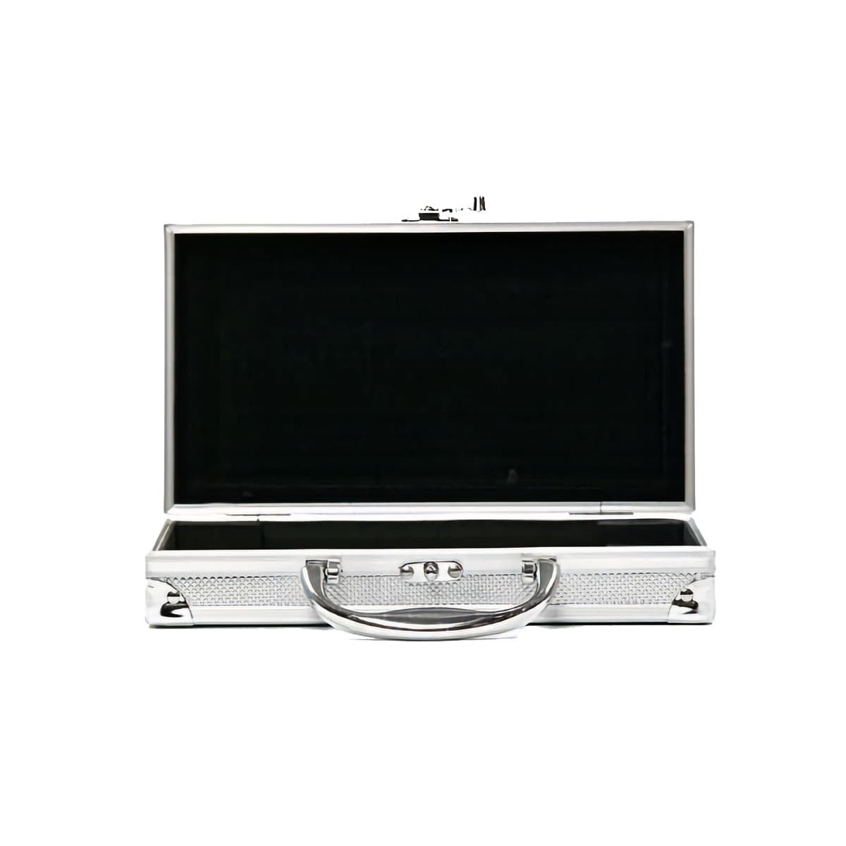 Aluminum case for tabletop display with top handle