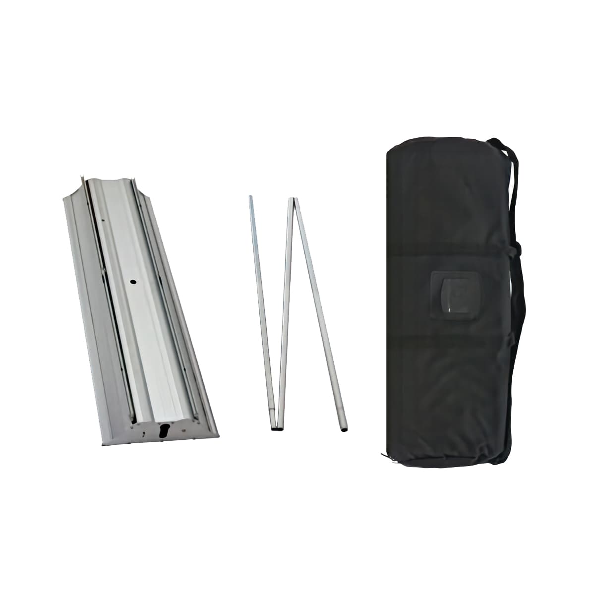 Premium double-sided retractable banner with black canvas travel bag 
