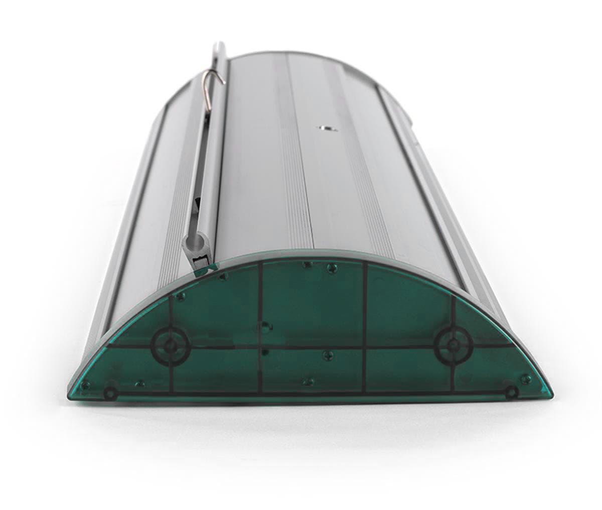 End caps for wide base retractable stands come in a pair of two