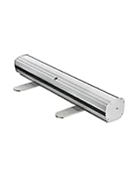 Hardware only narrow base banner stand with retractable pole 