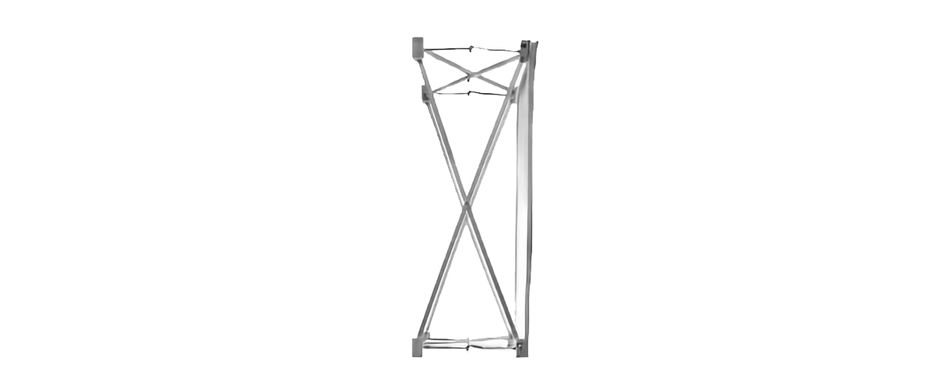 Quick fabric tabletop display hardware with silver powder coated finish