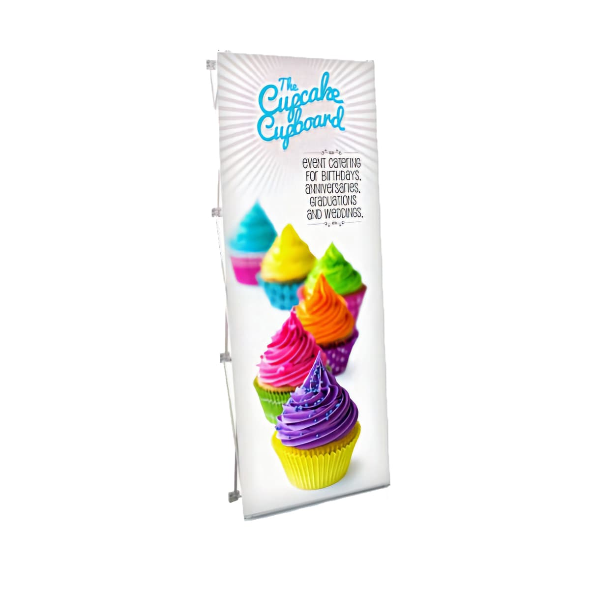 Quick fabric pop up banner with machine washable graphic panel 