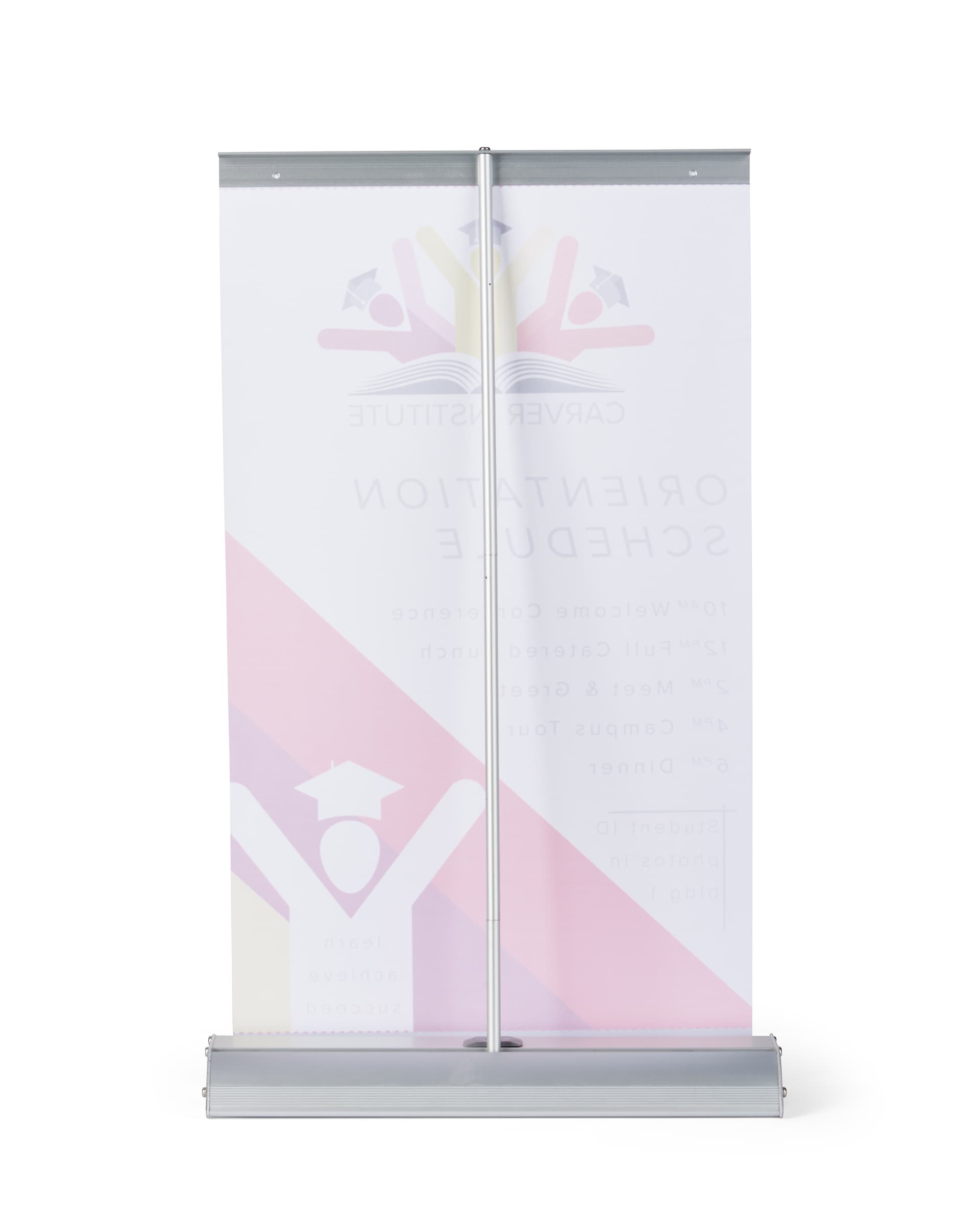 Standard tabletop retractable banner stand with telescopic pole 