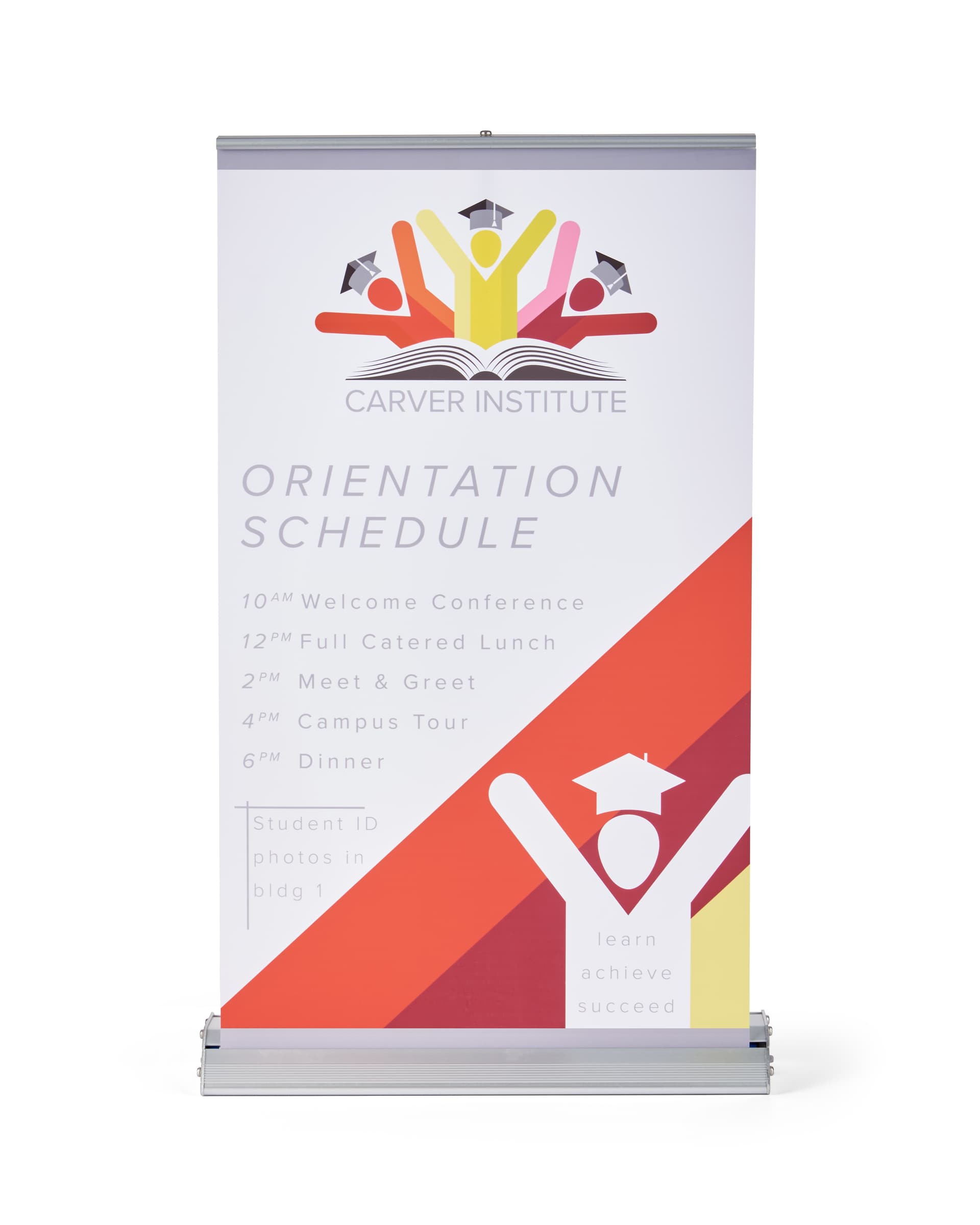 Standard tabletop retractable banner stand with full color artwork