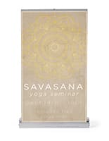 Standard tabletop retractable banner stand with durable aluminum base