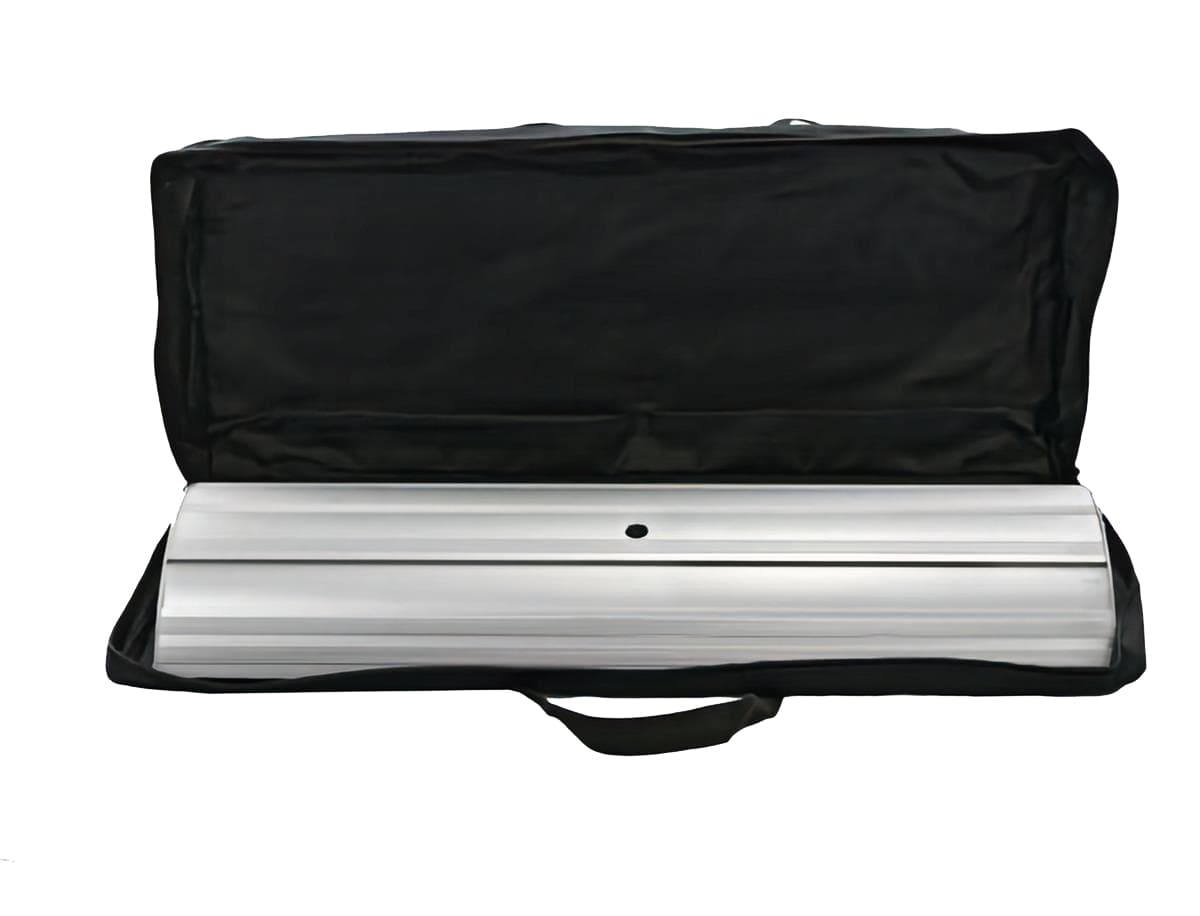 Premium tabletop banner with black canvas carry bag