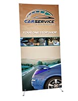 X-frame custom printed banner stand for floor standing placement 