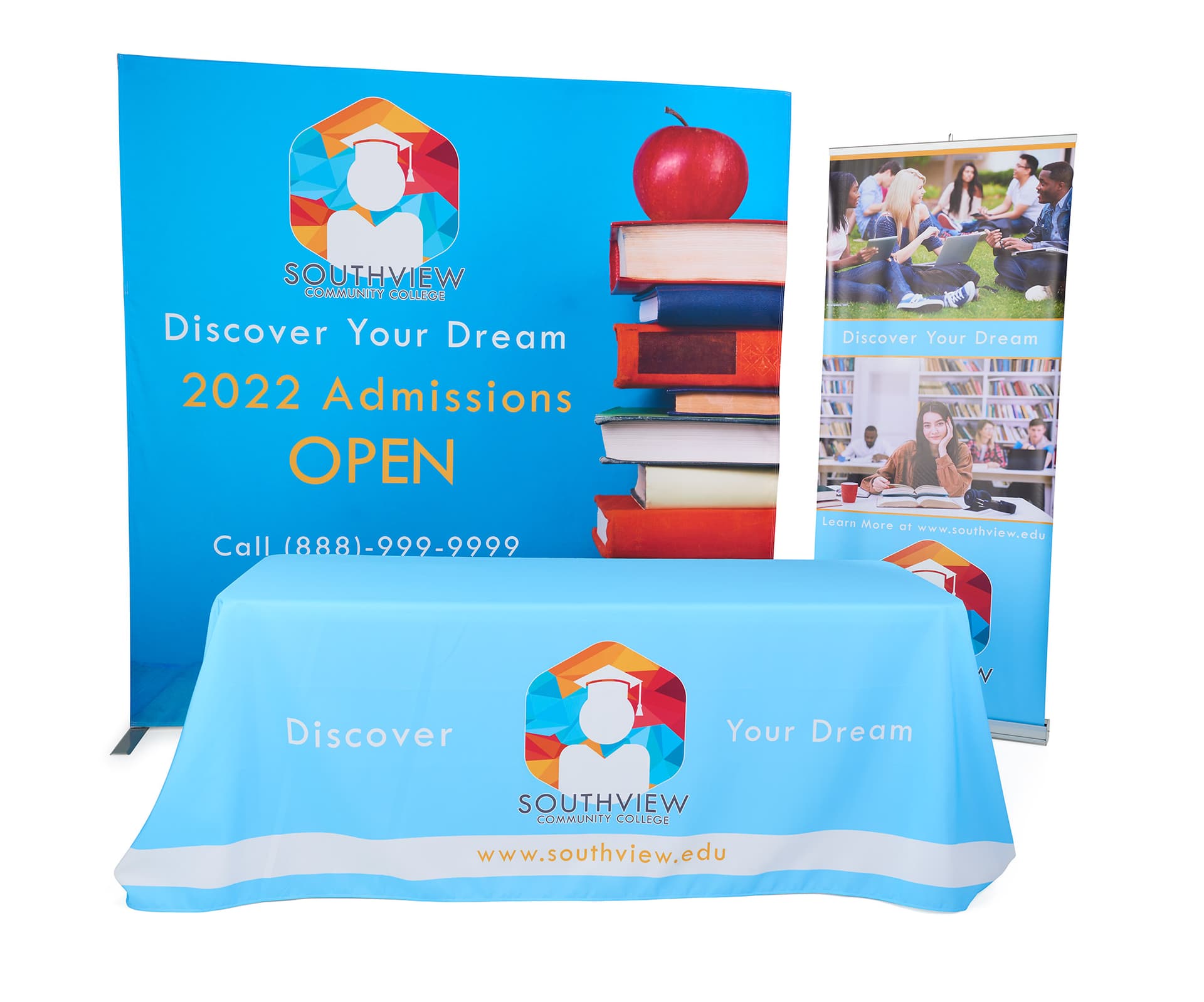 Basic trade show package with aluminum construction
