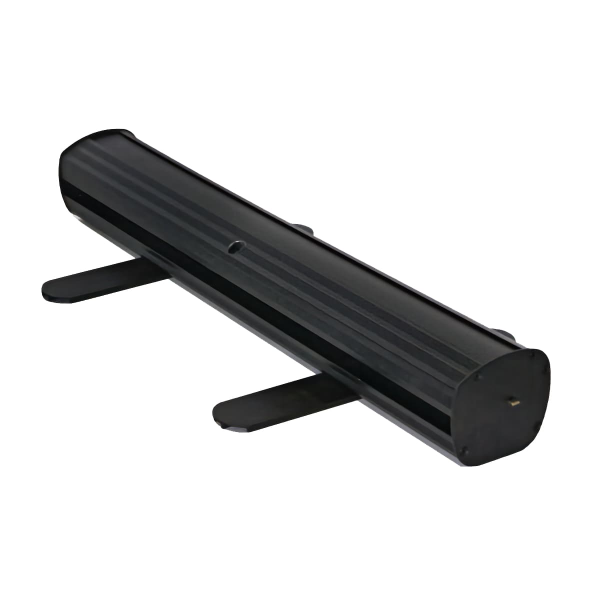 Hardware only narrow base banner stand with aluminum construction