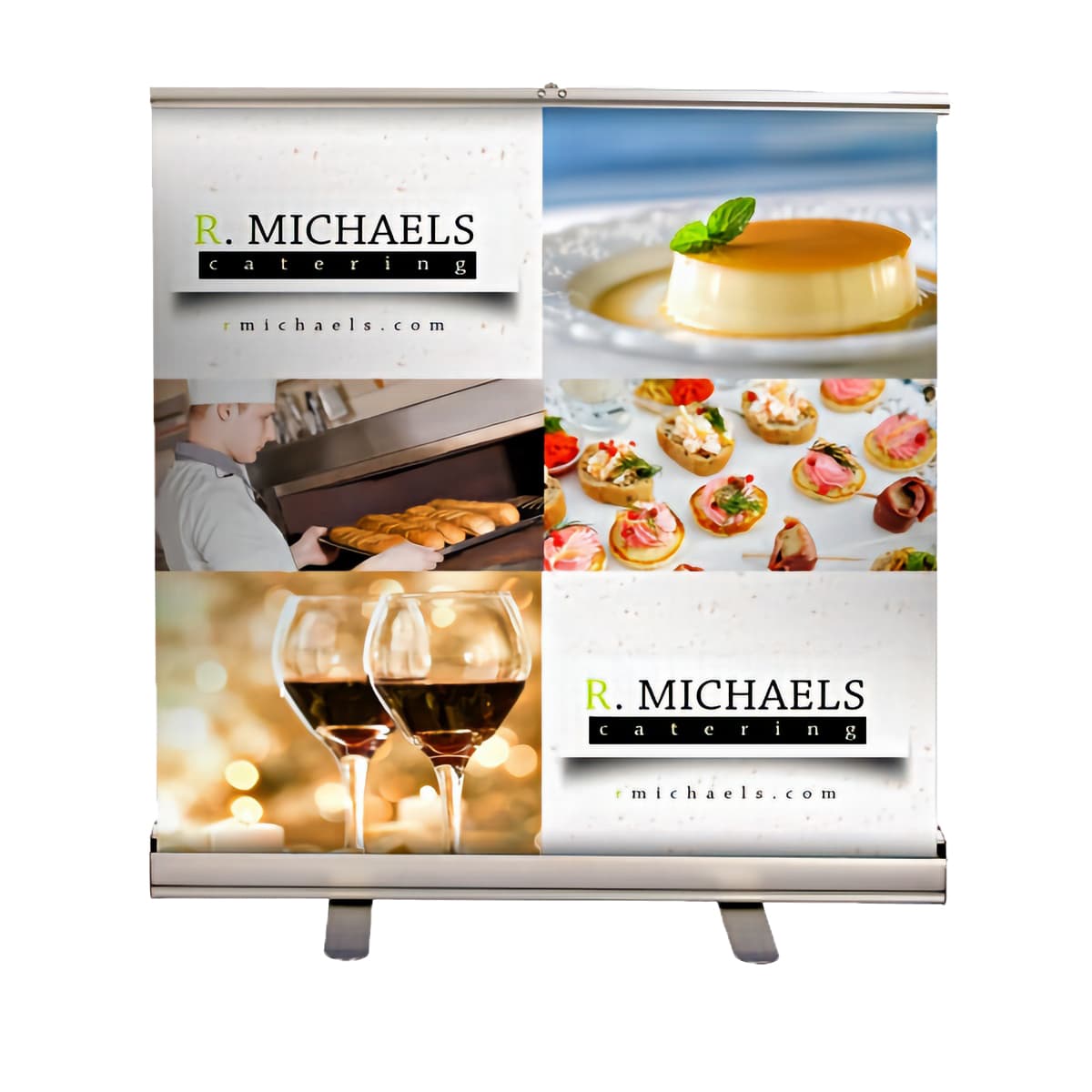 Budget tabletop banner stand with lightweight design 