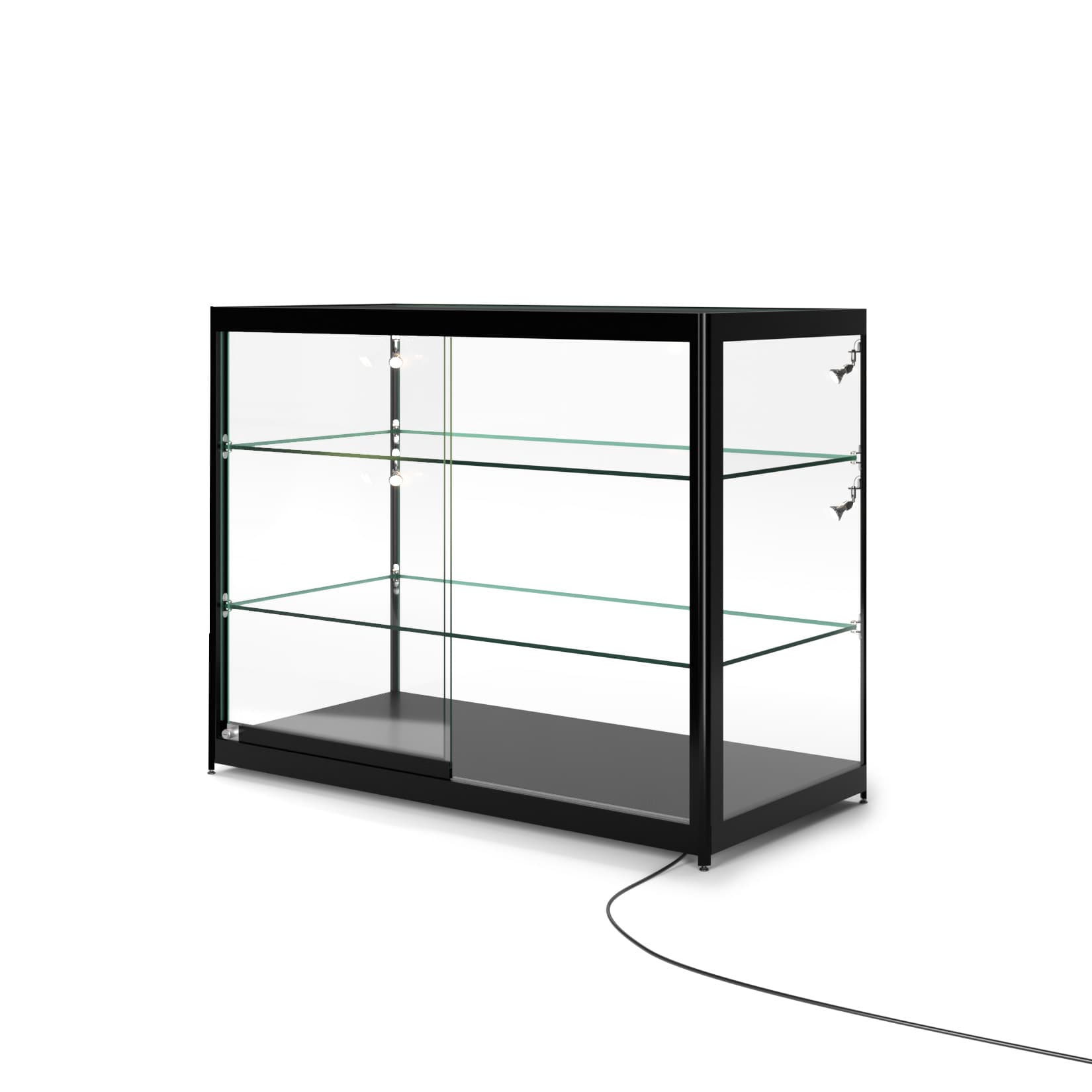 Aluminum Display Case Counter, 21.5" Shelf Depth