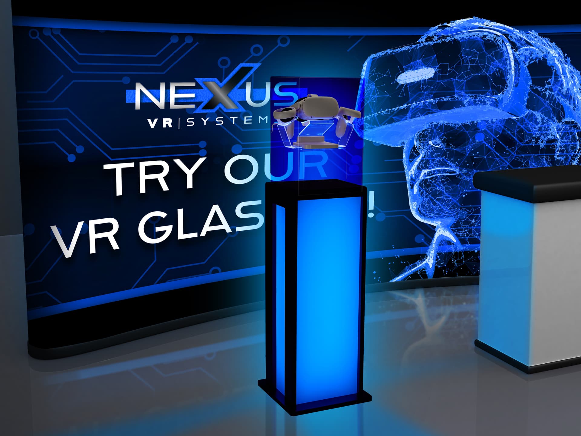 Acrylic display pedestal with LED lights for exhibits