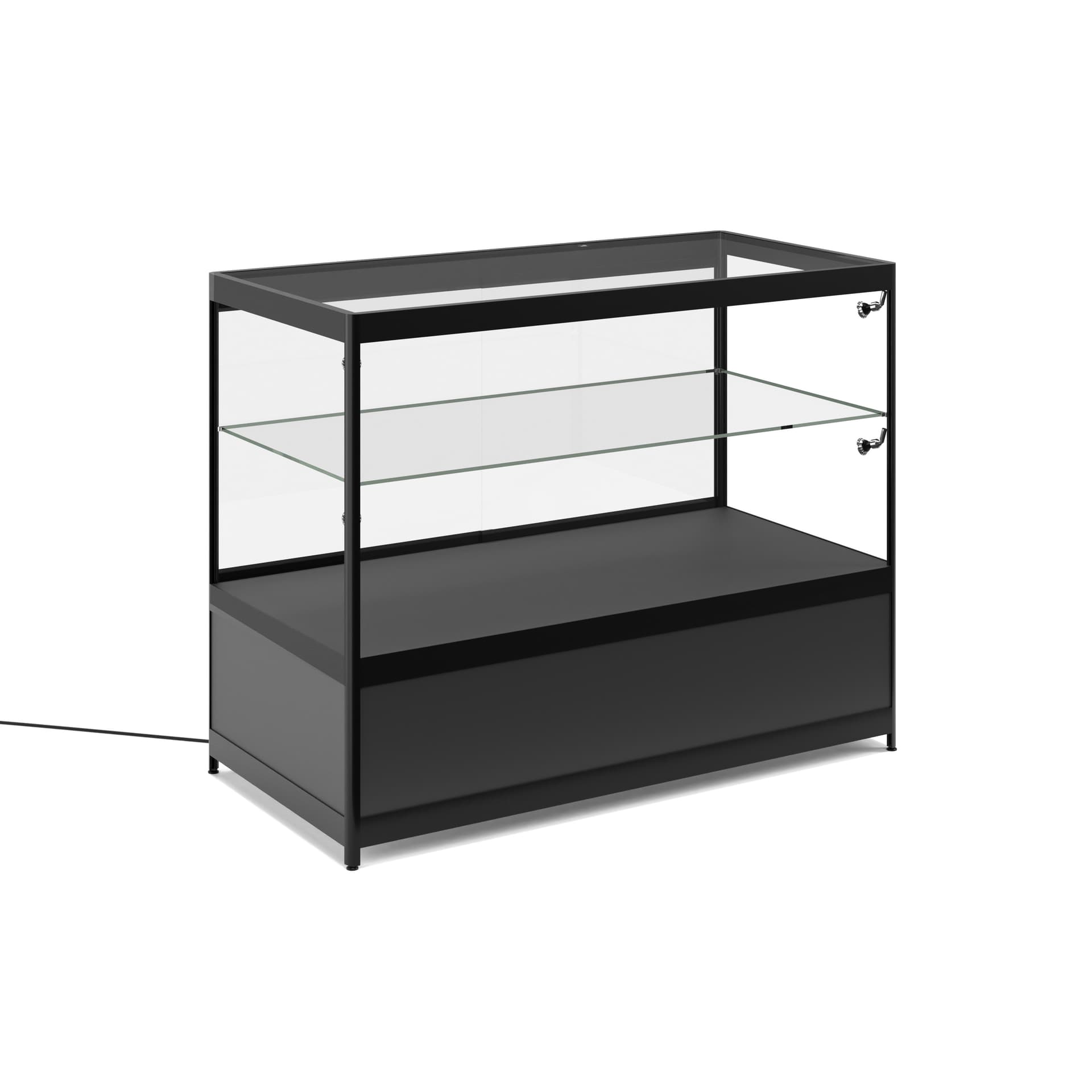 Illuminated Glass Merchandise Counter, 23.75" Overall Depth