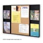 Wall Mounted Bulletin Board w/ Literature Pockets, 4"/8.5"w, Cork Backer - Black