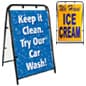 20" x 30" Metal A-Frame Sidewalk Sign Stand, Double Sided, Frame Only - Black