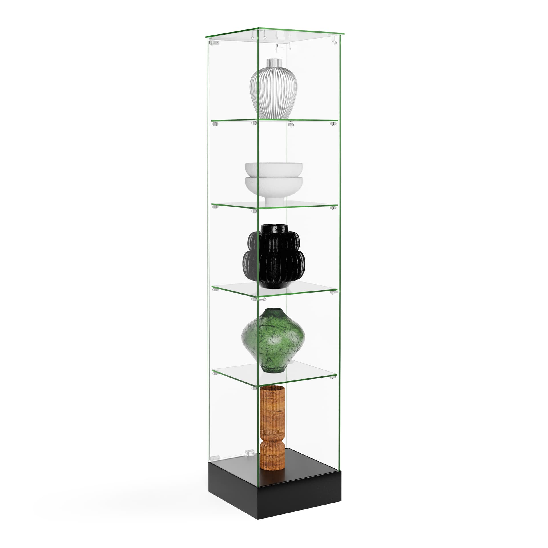 Tower display with black MDF base