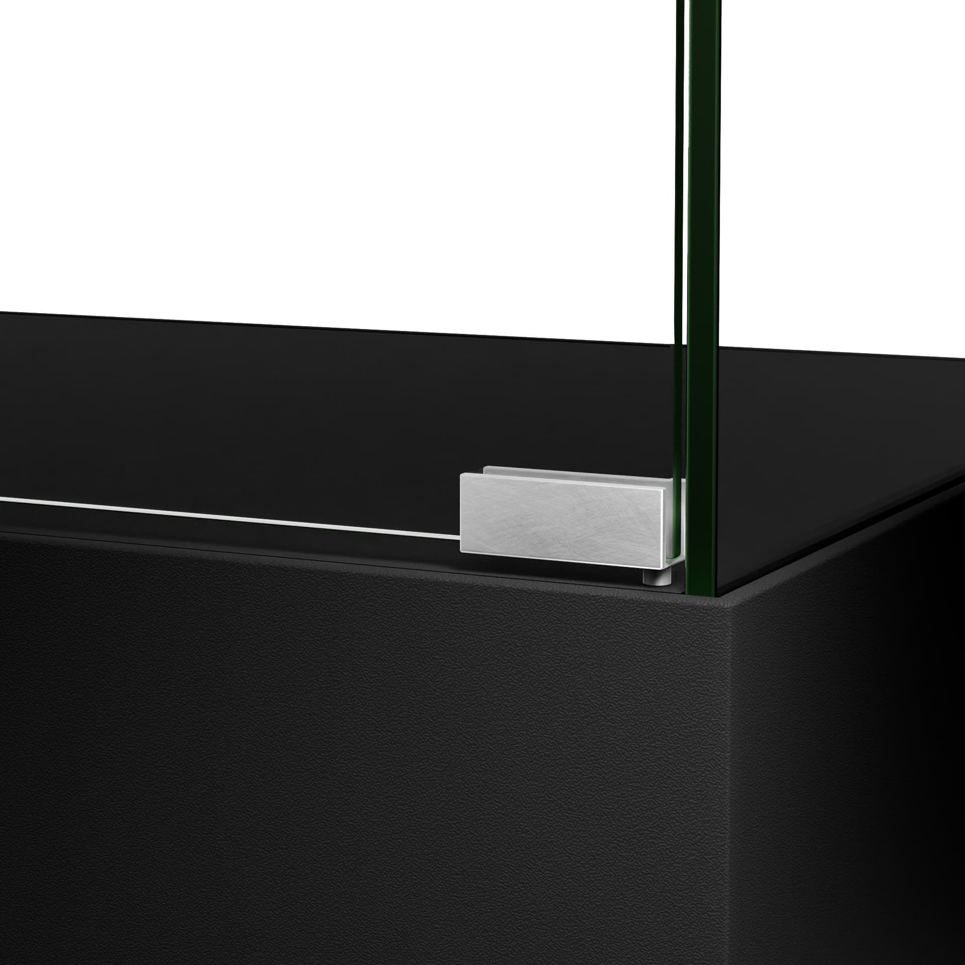 Tower display with silver door hinges