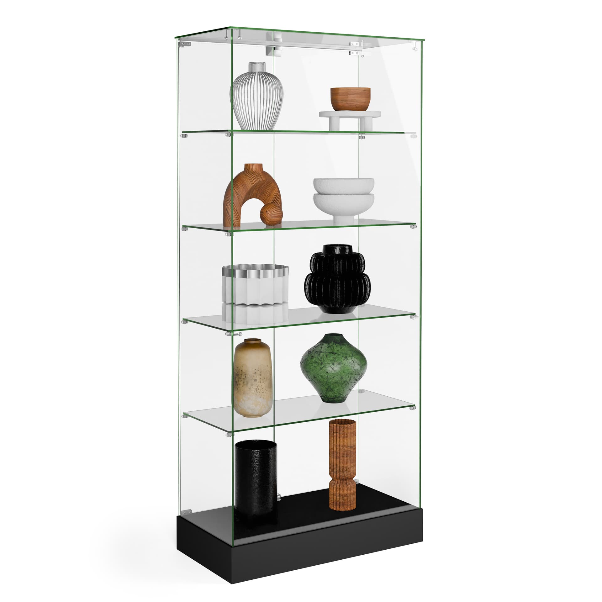 Tower display with matte laminate base