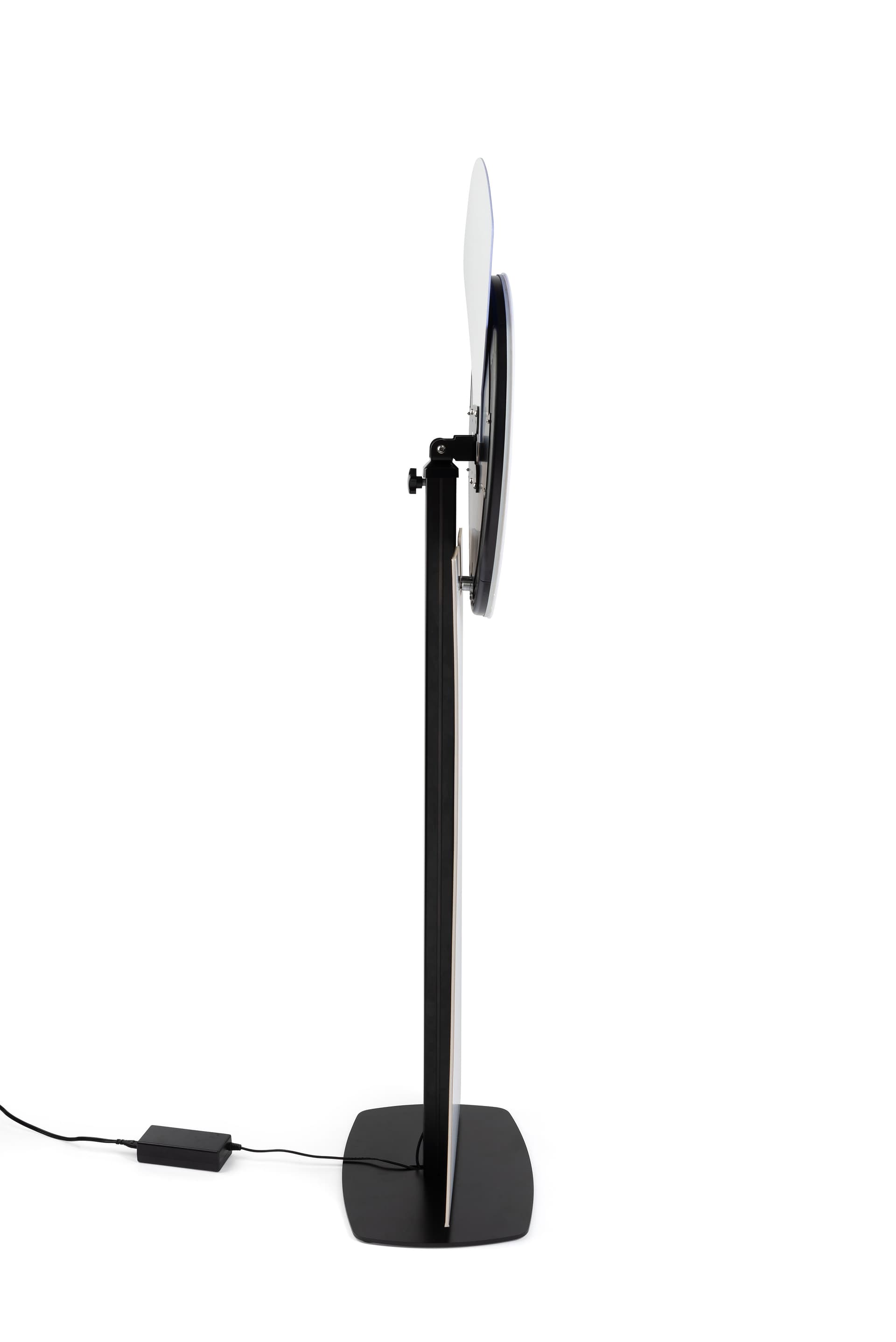 Slim-profile promotional tablet selfie booth blends into themed weddings or trade show booths