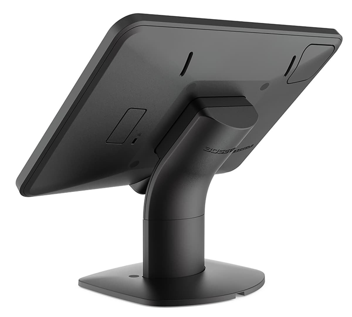 Desktop iPad holder with internal wire management