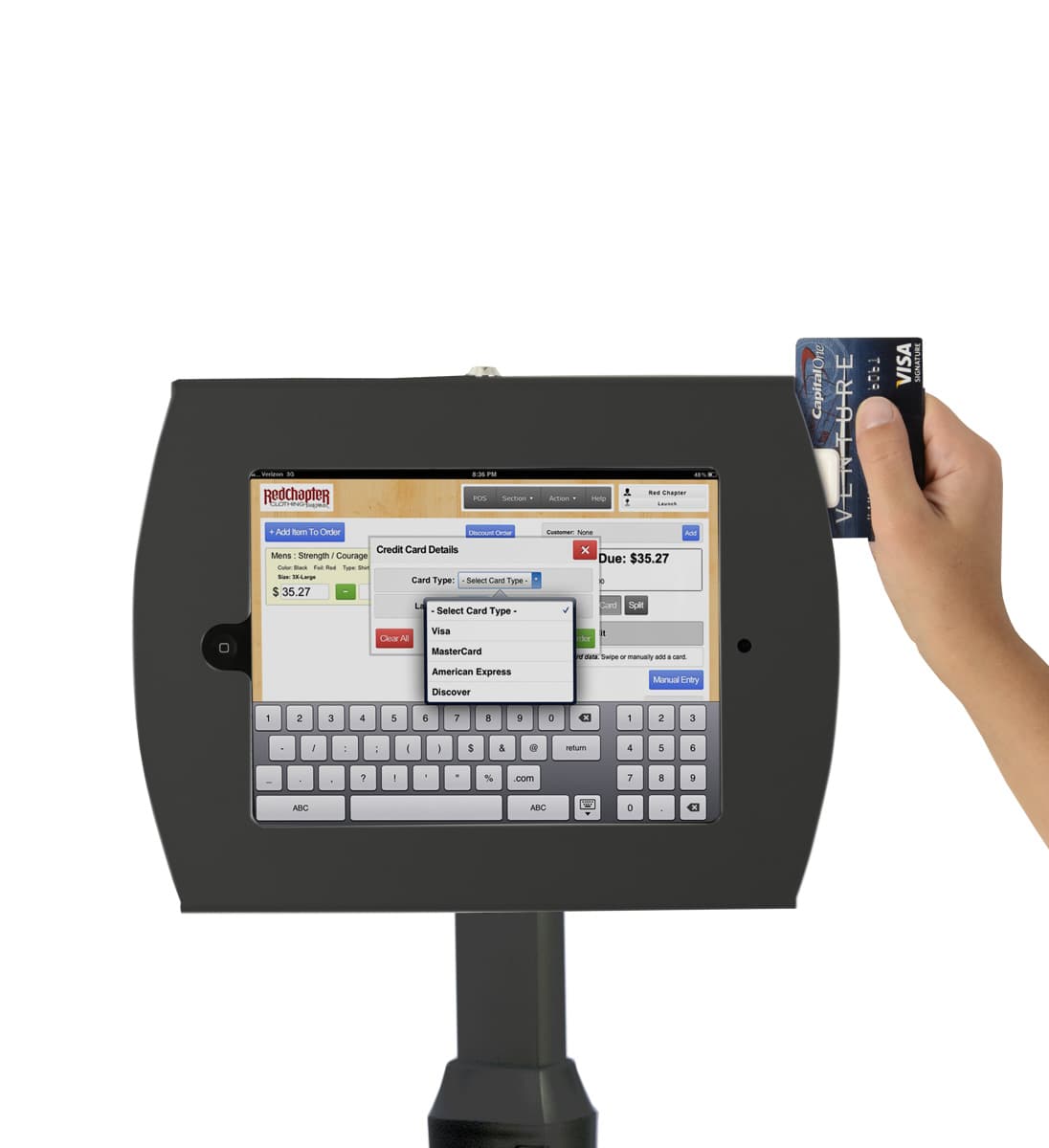 Tablet Giving Kiosk with Home Button Functions Exposed