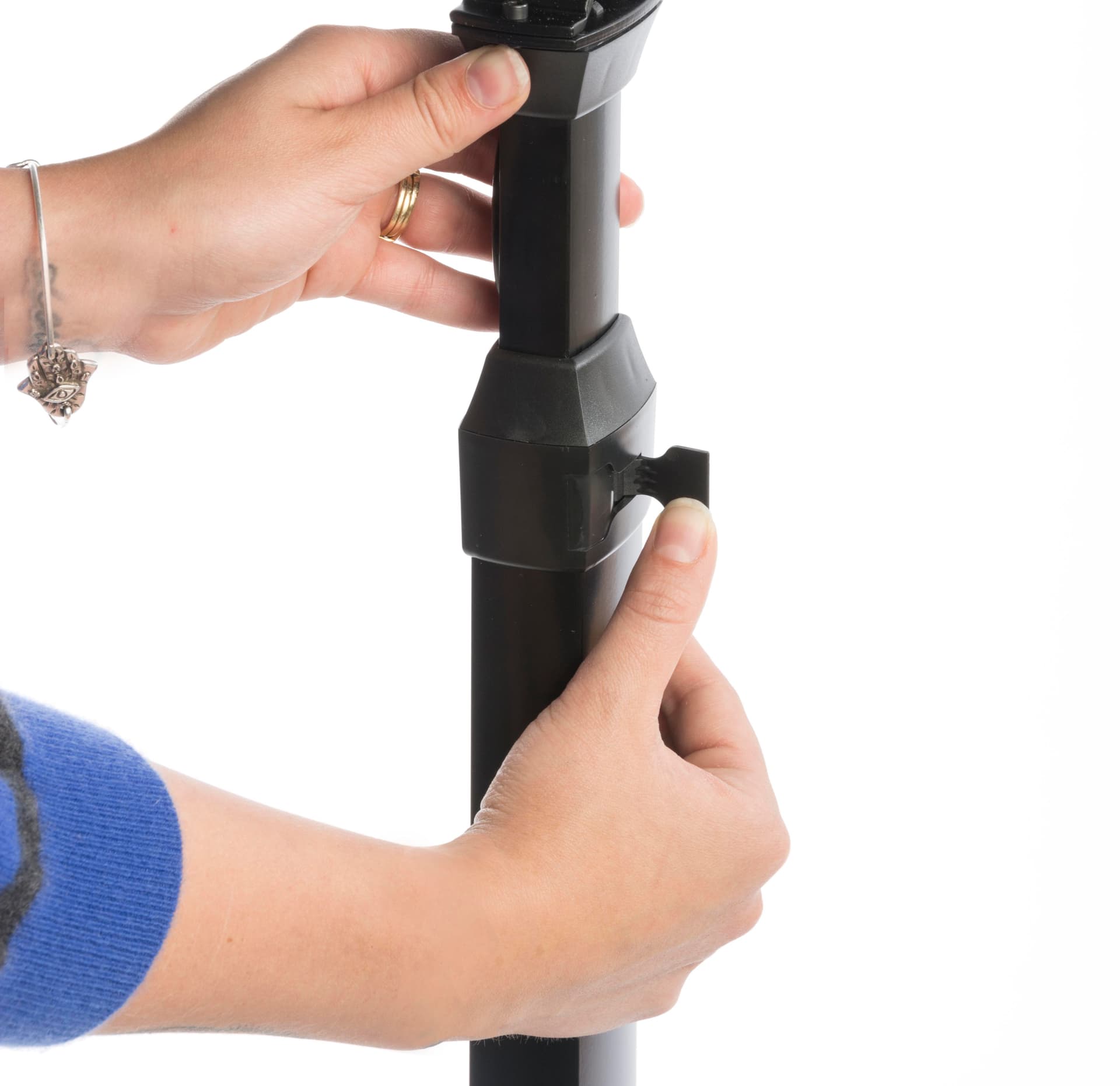 Black Tablet Giving Kiosk with Height Adjustable Base