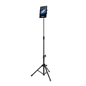 Adjustable iPad Tablet Tripod Floor Stand, with Tilting & Rotating Bracket - Black