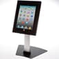 iPad Stand for Tabletop, Locking Enclosure with Tilting Bracket - Black & Silver