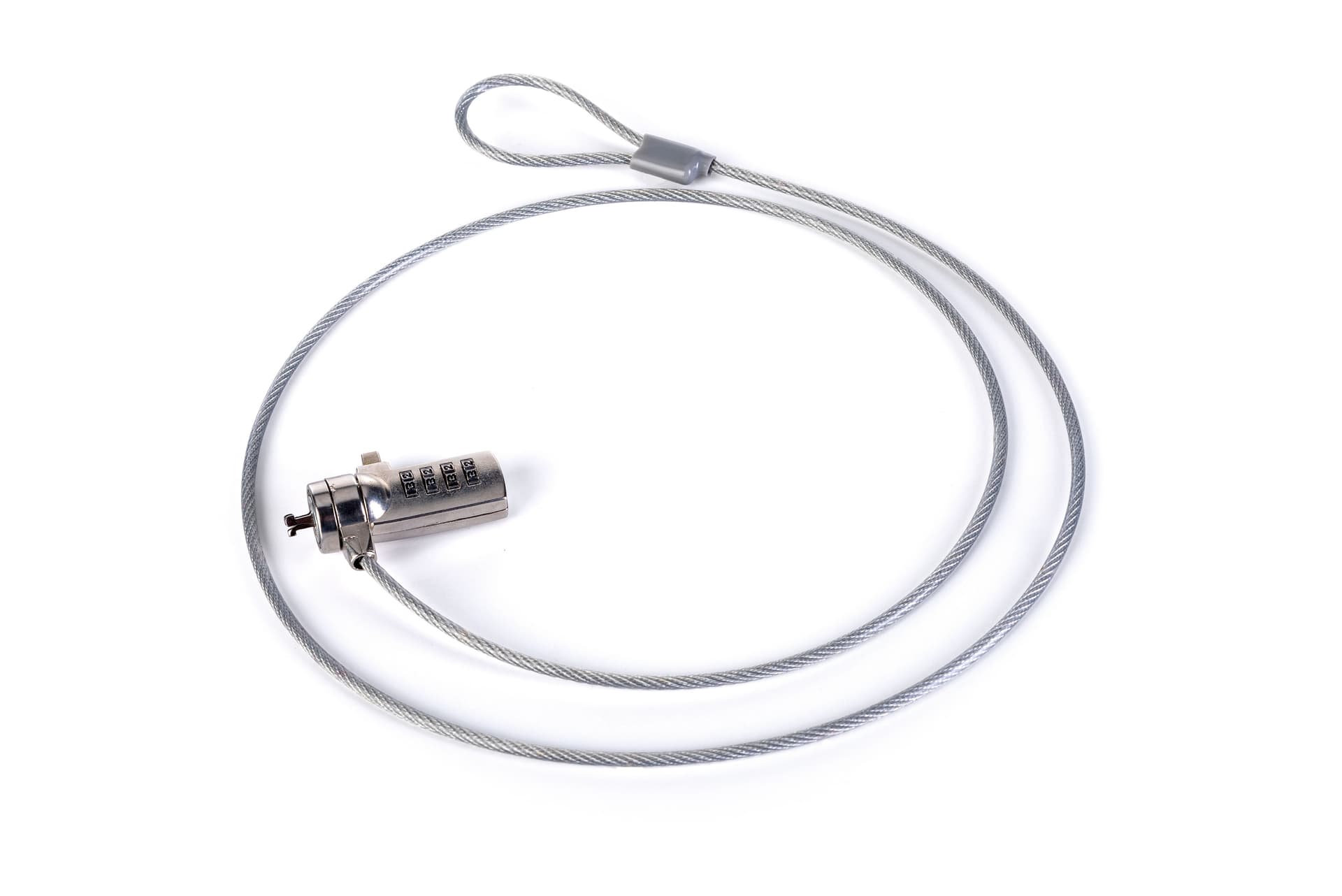 Rubber-coated steel wire combination cable lock 