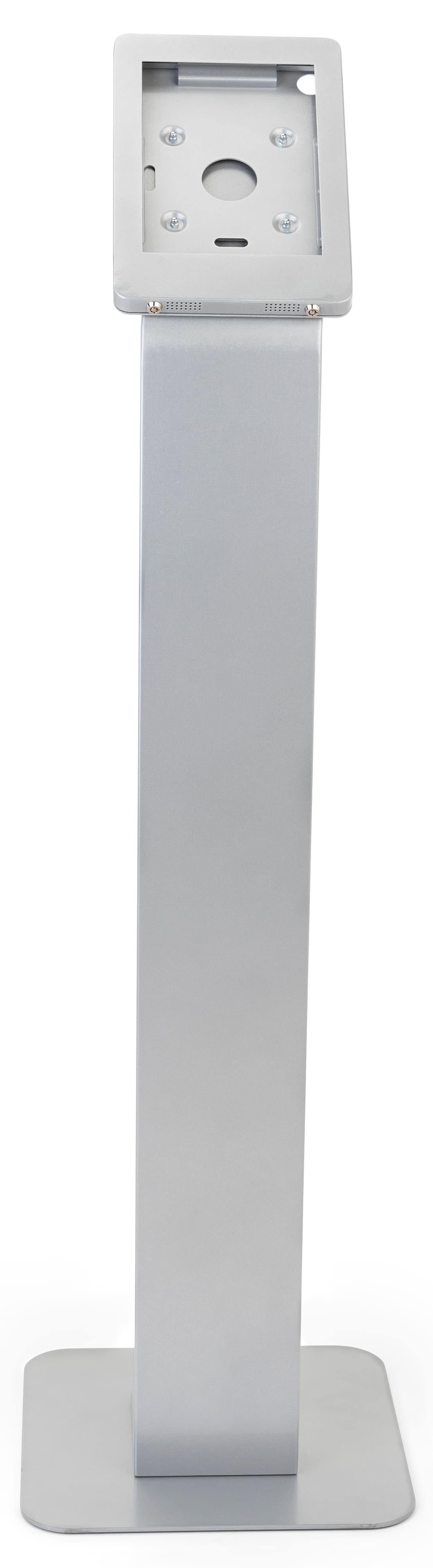 iPad enclosure floor stand with hidden home button 