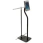 iPad Floor Stand with Locking Enclosure & 33”w Banner Rails - Black
