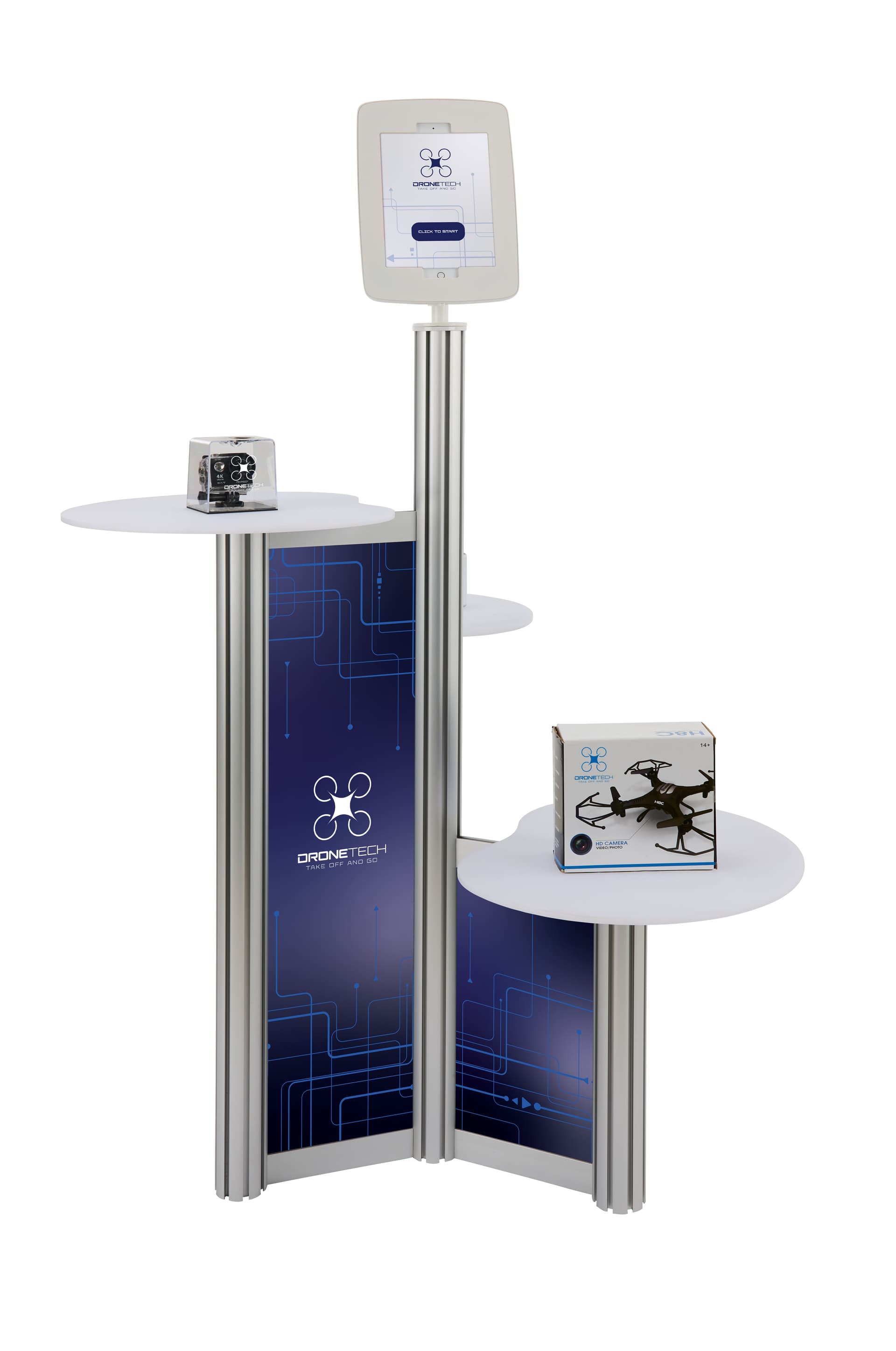 Customized iPad retail display with home button exposed