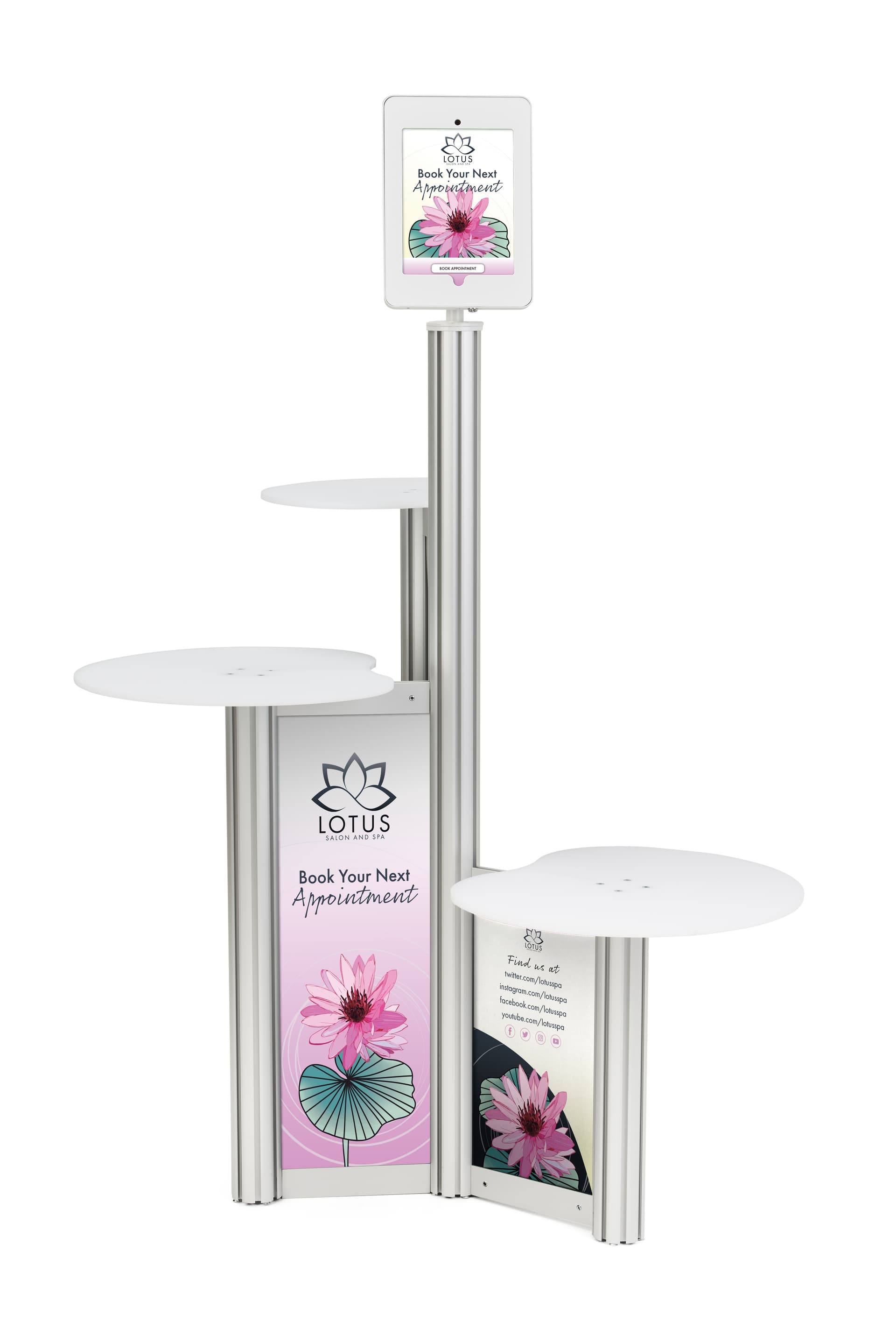 Custom replacement graphics for IPDTBL3G iPad retail display with three panels
