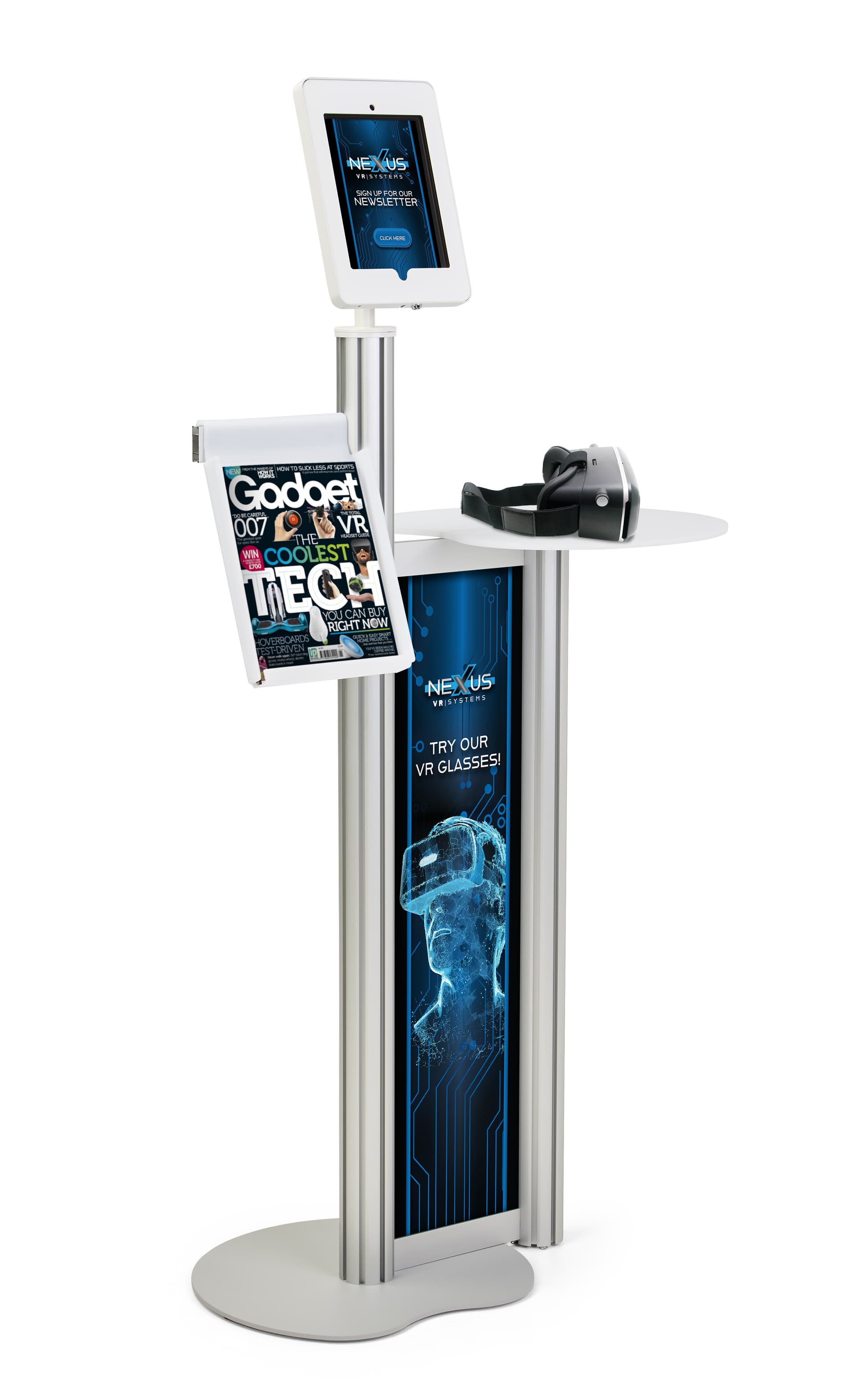 Custom replacement graphics for IPDTBL2G iPad floor stand with fade-resistant UV printing
